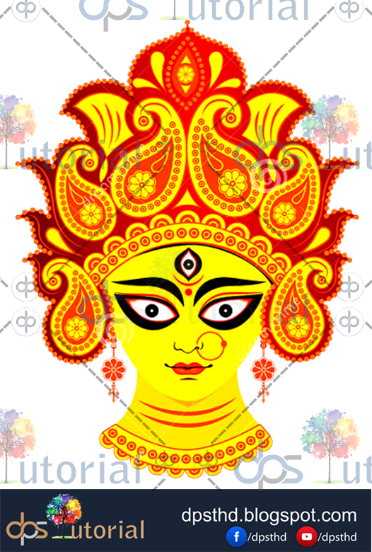 Sample - Maa Durga Face Png (526x780), Png Download
