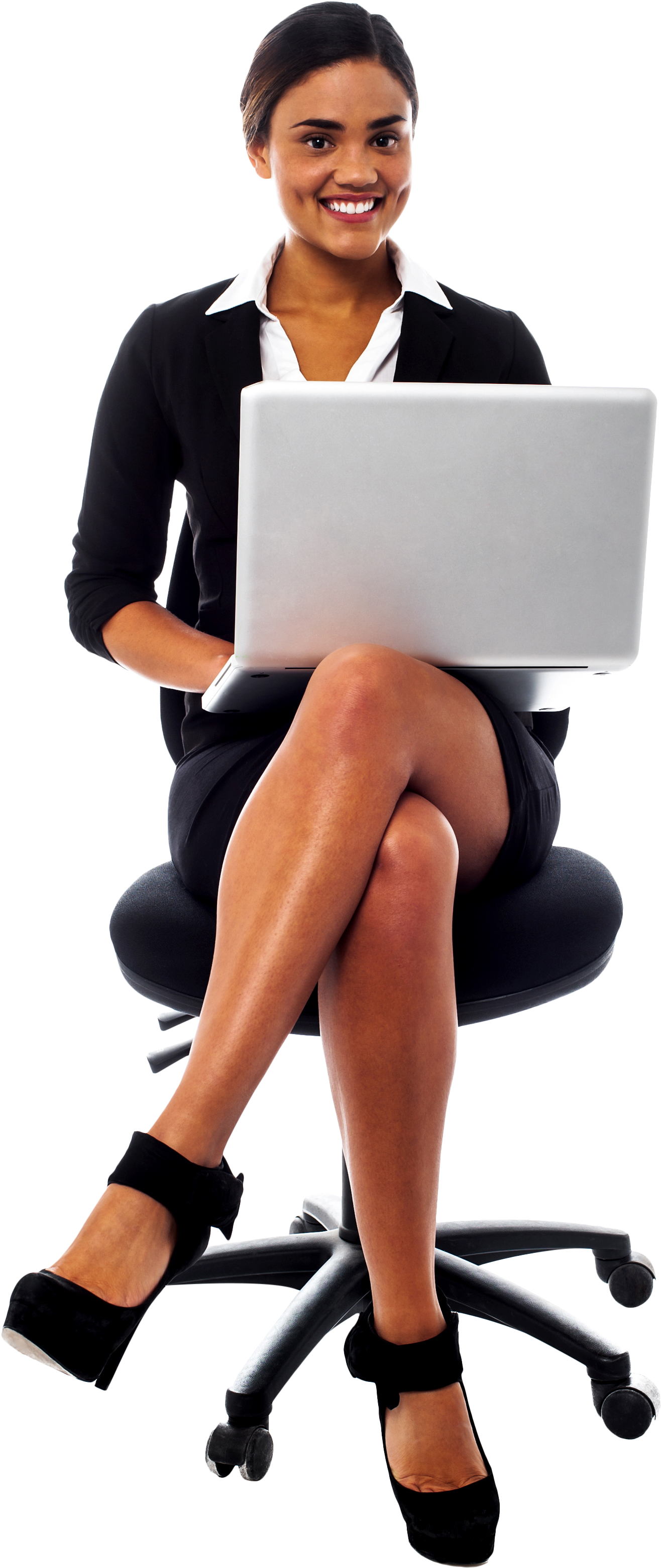Free Png Women In Suit Png Images Transparent - Women With Laptop Png (480x722), Png Download