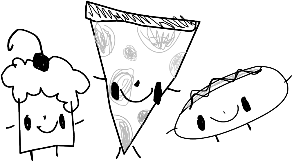 Clipart Download Happy At Getdrawings Com Free For - Black And White Food Drawings Png (1024x590), Png Download