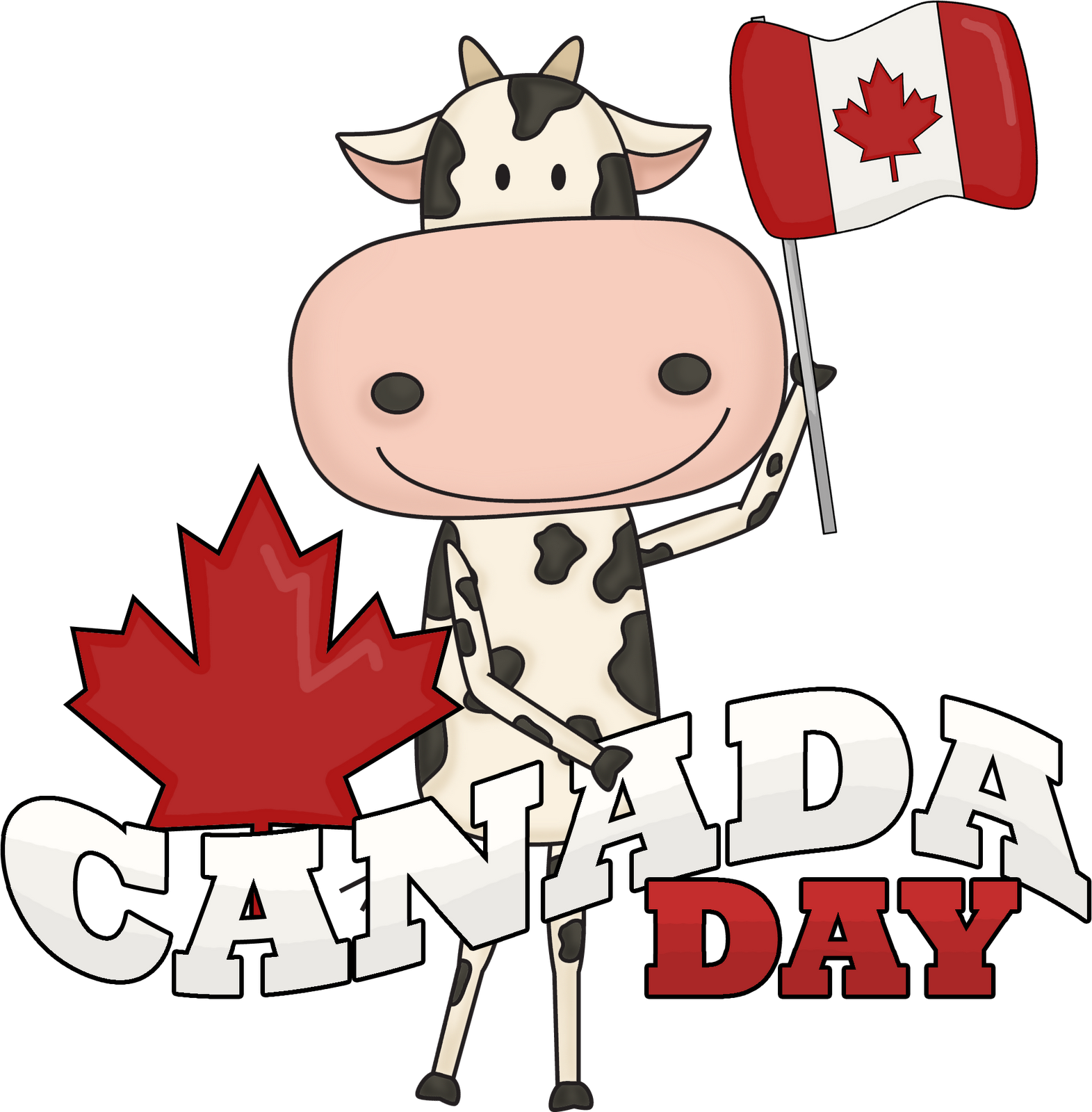 Watercolor Farm Animal Clipart, Cow, Pig, Baby Chick, - Clip Art Canada Day (1571x1600), Png Download