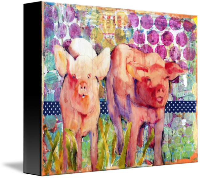 Custom Fine Art Print On Canvas - Mixed Media Art Watercolor (650x577), Png Download