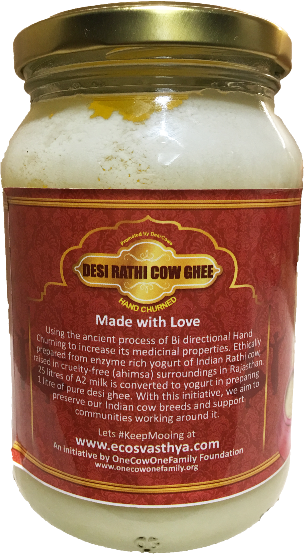 Ecosvasthya Desi Rathi Cow A2 Ghee 475ml - Churning (1121x2048), Png Download