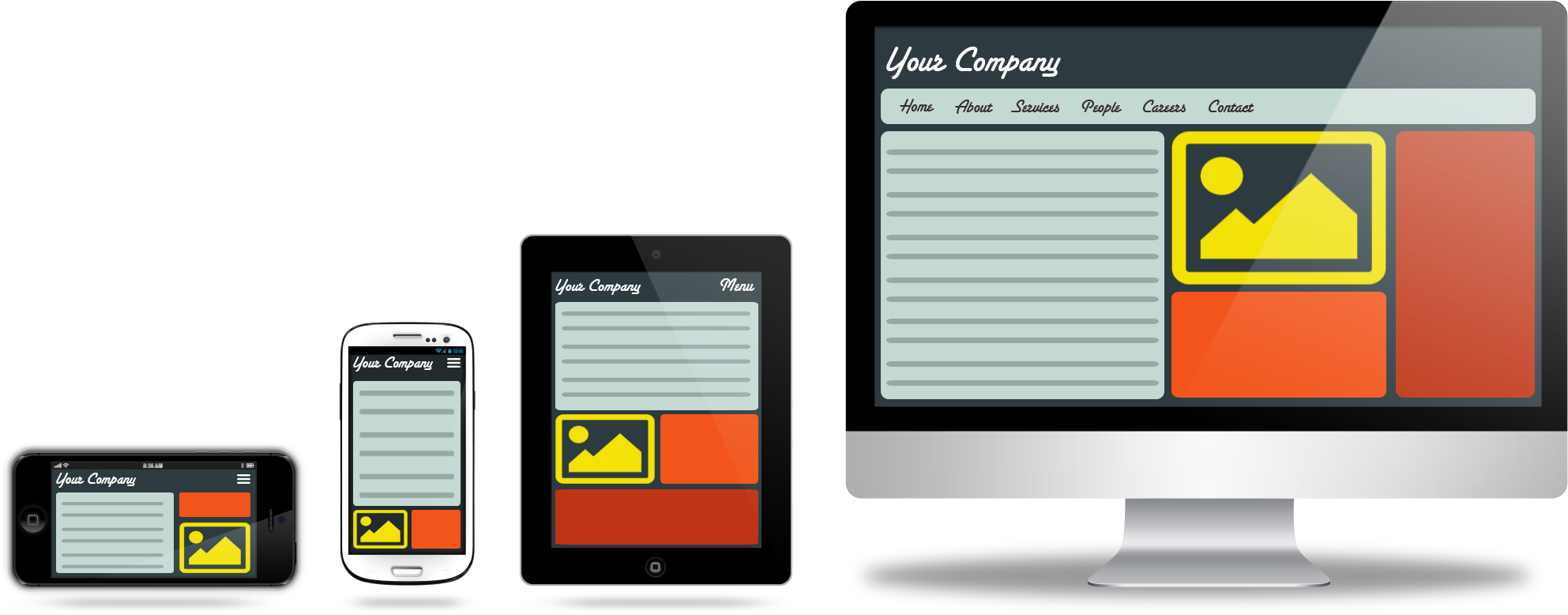Increasing Customer Engagement Through Responsive Web - Web Design Transparent Background (2082x793), Png Download