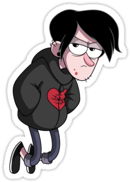 Robbie" Stickers By Jimhiro - Sticker Tumblr Gravity Falls (375x360), Png Download
