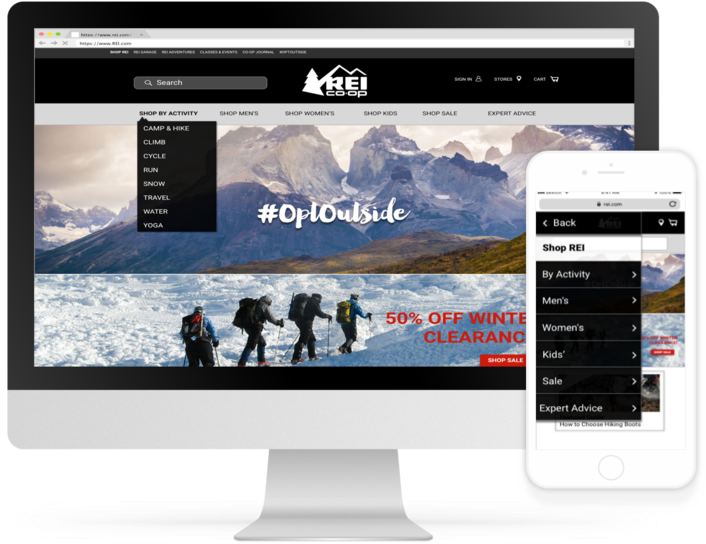 Rei Responsive Web Design (1000x842), Png Download