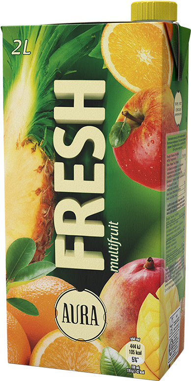Aura Fresh Multifruit Juice Drink - Aura (400x788), Png Download