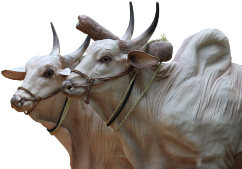 Indian Ox Sculpture (500x354), Png Download