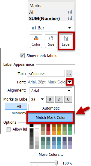 "match Mark Colour" Is Found On The Font Drop Down - Font (310x552), Png Download
