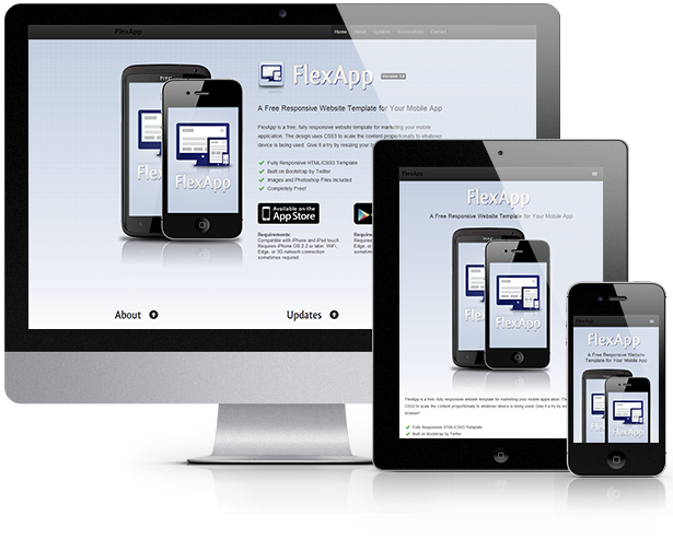 Flexapp Is A Fully Responsive Html/css Template Perfect - Responsive Web Psd (615x494), Png Download