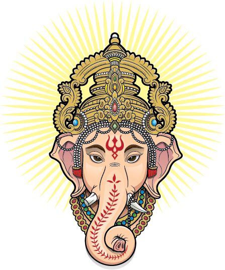 Owls - Ganesha Head (447x536), Png Download