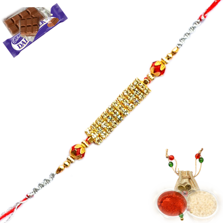 Exclusive Designer Rakhi Made From American Diamond - Bead (435x435), Png Download