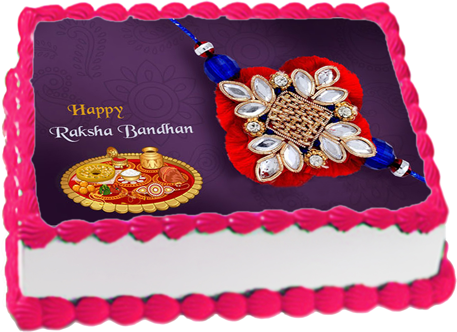45 Top Rakhi Gifts For Sister 2018 - Happy Raksha Bandhan Cake (1000x1000), Png Download