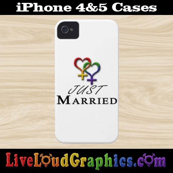 Just Married Lesbian Pride Wedding Design With Overlapping - Just Married - Hearts - Lesbian Prid Greeting Card (600x600), Png Download