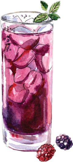 Berries Juice Smoothie Drink Watercolor - Illustration (240x529), Png Download