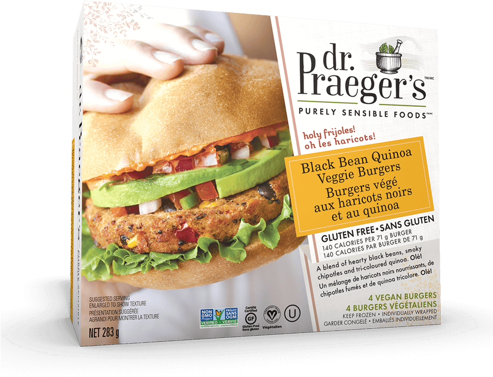 Dr Praeger's Black Bean Quinoa Burger Review (960x800), Png Download
