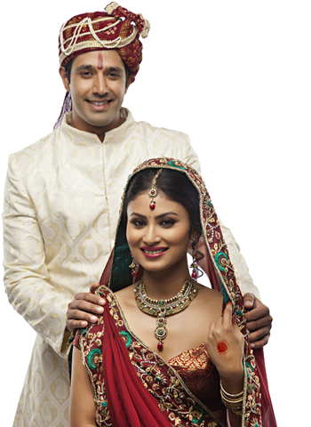 Indian Wedding Couple Png (400x480), Png Download