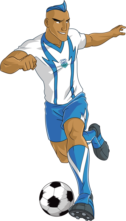 Playing Clipart Football Striker - Riano Supa Strikas (513x893), Png Download