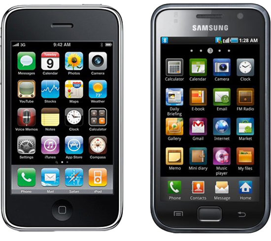 The Extent To Which Samsung Has Copied The Icon Design - Iphone 3gs (550x490), Png Download