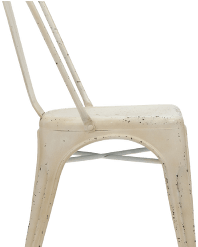 Vintage Tolix Side Chair - Hand Distressed White Vintage Tolix Style Side Chair (800x491), Png Download