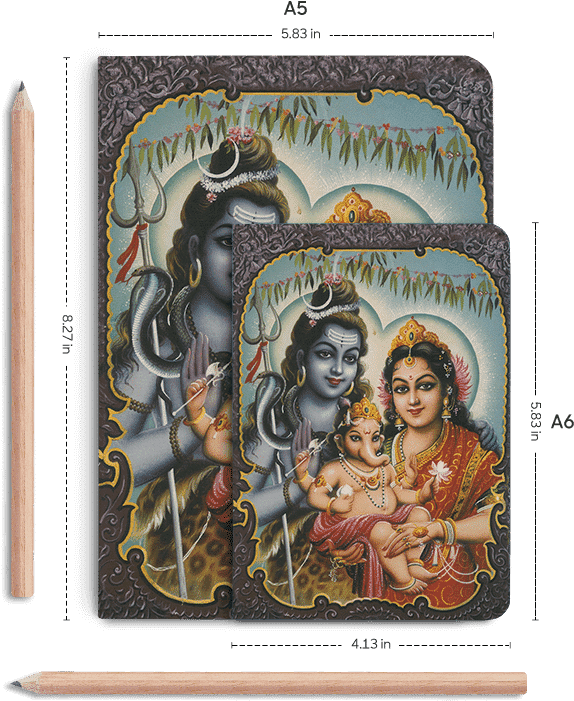 Dailyobjects Indian Mythology Baby Ganesh A6 Notebook - Shiva And Shakti (600x700), Png Download