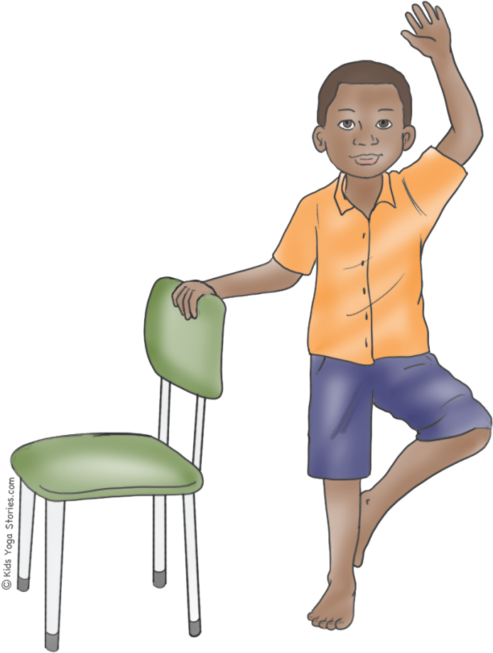 5 Winter Yoga Poses Using A Chair - Tree Pose Yoga Clipart (1024x1024), Png Download