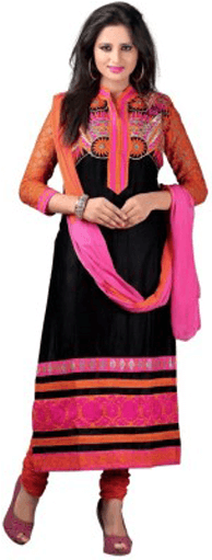 Banner Library Stock Orange Cotton With Embroidered - Anarkali Salwar Suit (510x510), Png Download