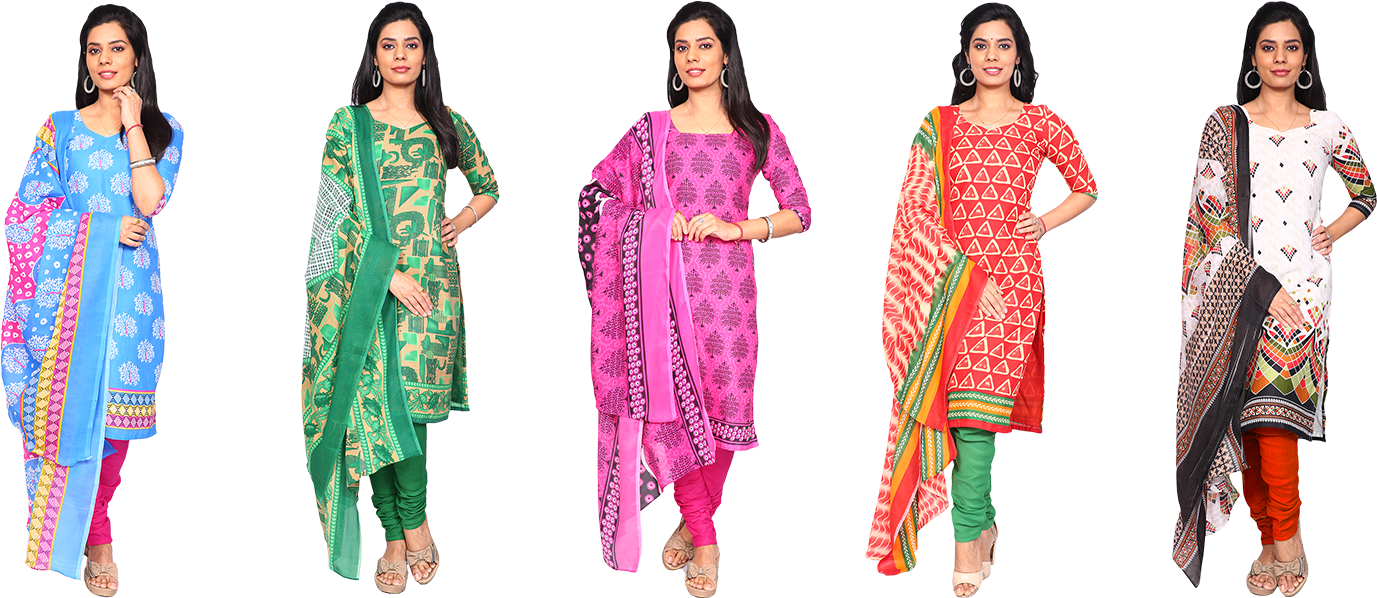 Sameera 5 Cotton Unstitched Dress Material - Silk (2500x658), Png Download
