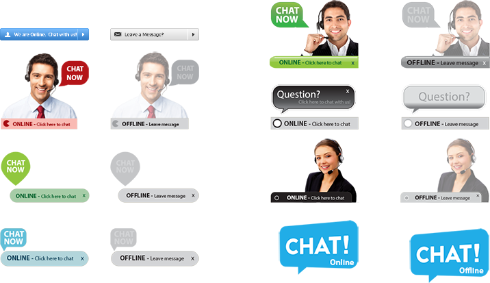 Live Chat Footer Buttons - Chat (716x413), Png Download