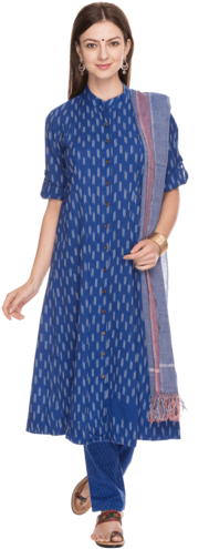 Womens Printed Salwar Suit - Salwar (340x510), Png Download
