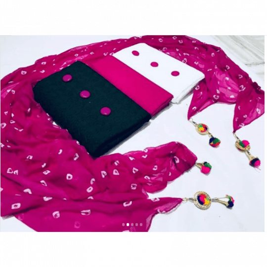Dual 2 Top Chicken Work Cotton Suit Un-stitched Material - Clothing (540x540), Png Download