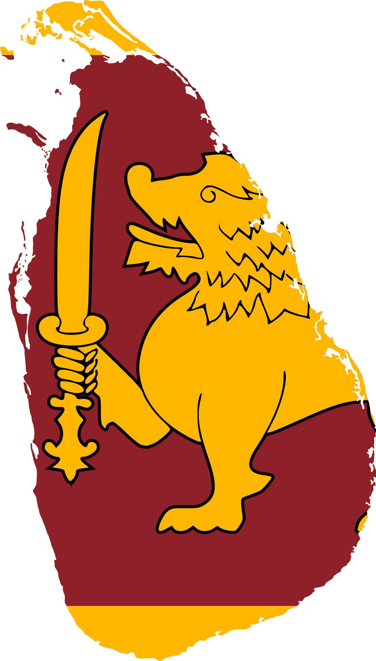Clipart Resolution 1200*2111 - Sri Lanka Flag On Country (1200x2111), Png Download