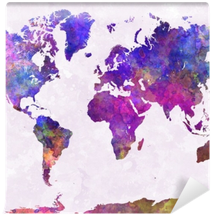 World Map In Watercolor Purple Warm Wall Mural • Pixers® - Journal Your Travels (travel Journals) (400x400), Png Download