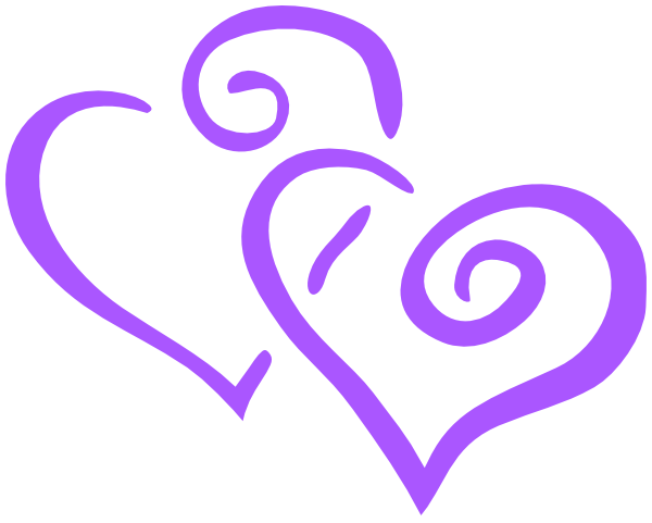 This Free Clipart Png Design Of Purple Heart Wedding (600x481), Png Download