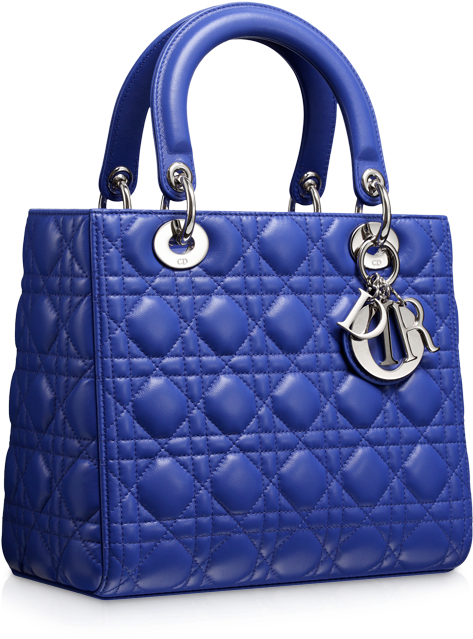 Royal Blue Leather 'lady Dior' Bag - Red Bag Png Transparent (600x660), Png Download