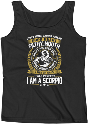 Dirty Mind, Caring Friend, Good Heart Scorpio - Shirt (480x480), Png Download