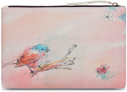 Watercolor Bird Small Zip Pouch - Wallet (600x600), Png Download