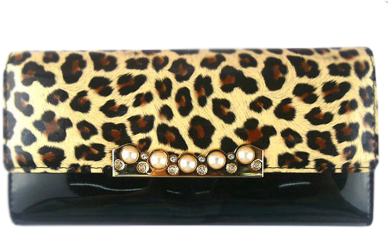 Zumeet Women's Leopard Pattern Mock Leather Wallet (768x562), Png Download