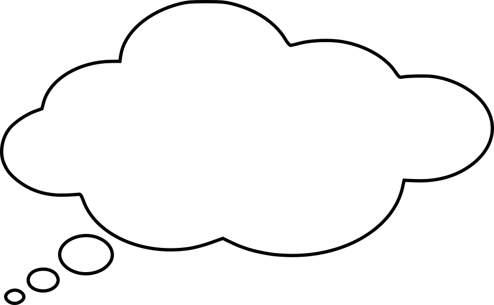 Cloud Thinking Thought - Thought Bubble With Black Background (960x593), Png Download