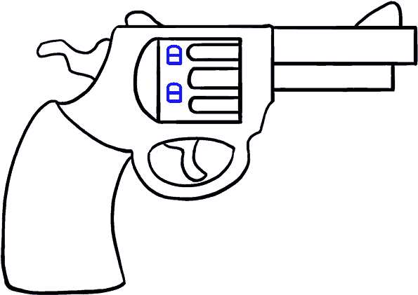 Easy Gun Drawings Picture - Gun Drawing Cartoon (678x600), Png Download