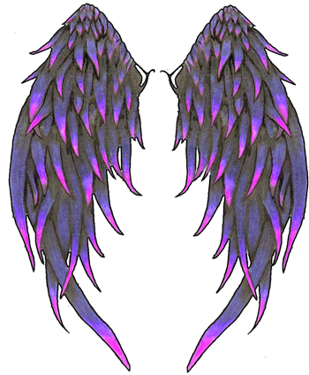 Cool Pictures Of Angels With Wings Angel Wings Png - Black And Purple Angel Wings (350x424), Png Download