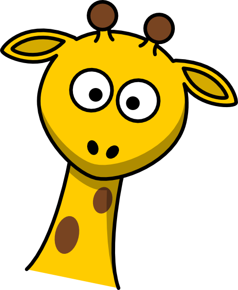 Cartoon Giraffe Head Clip Art Library Png - Giraffe Face Drawing Cartoon (486x593), Png Download