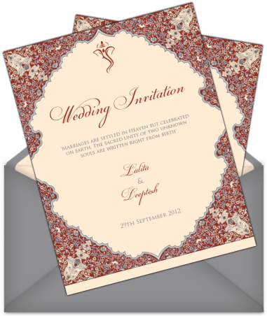 Invitations For Indian Weddings - Wedding Invitations For Indian Weddings (406x471), Png Download