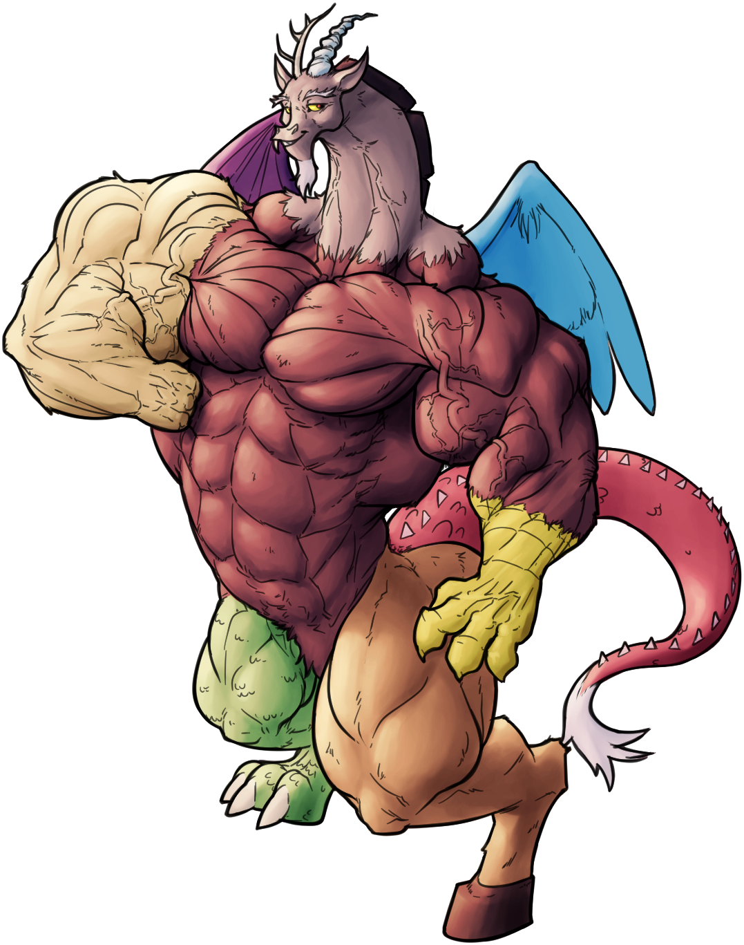 Buff Discord - Mlp Discord Muscle (1077x1367), Png Download
