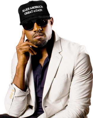 Download 174kib, 315x400, Kanye Maga Hat - Kanye West With