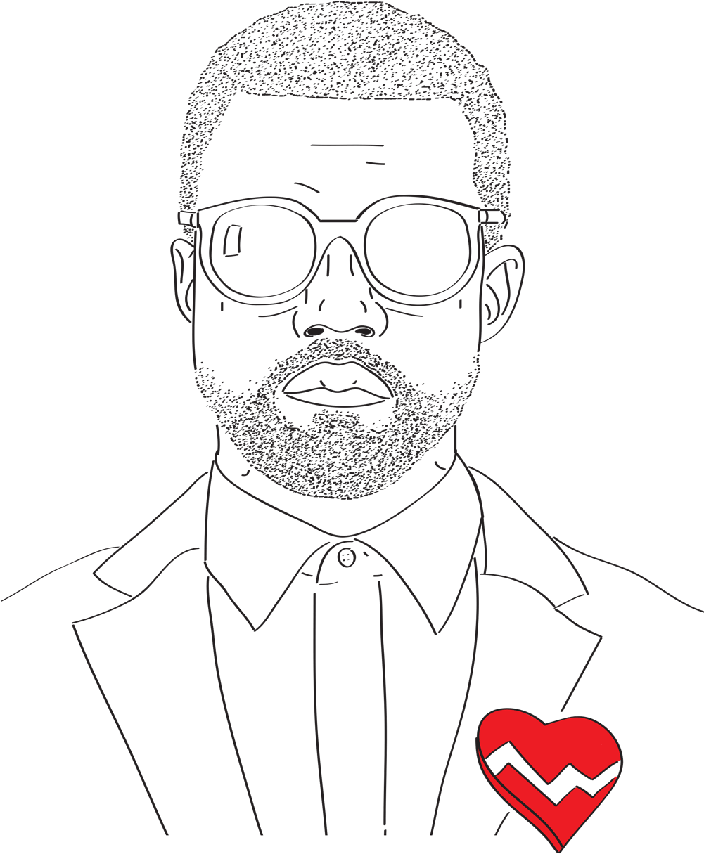 Kanye West Face - Kanye West (1000x1269), Png Download