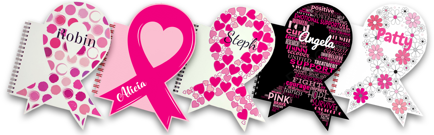 Ribbon Notebooks For Breast Cancer Awareness (1600x470), Png Download