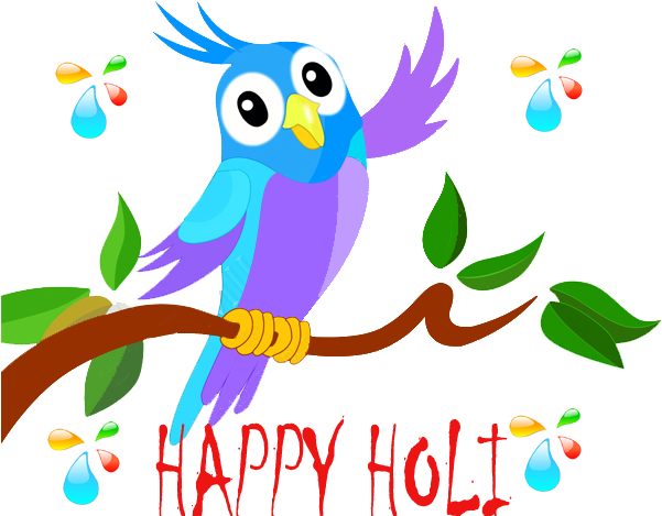 Download Very Happy Holi - Cute Cartoon Parrot PNG Image with No Background  