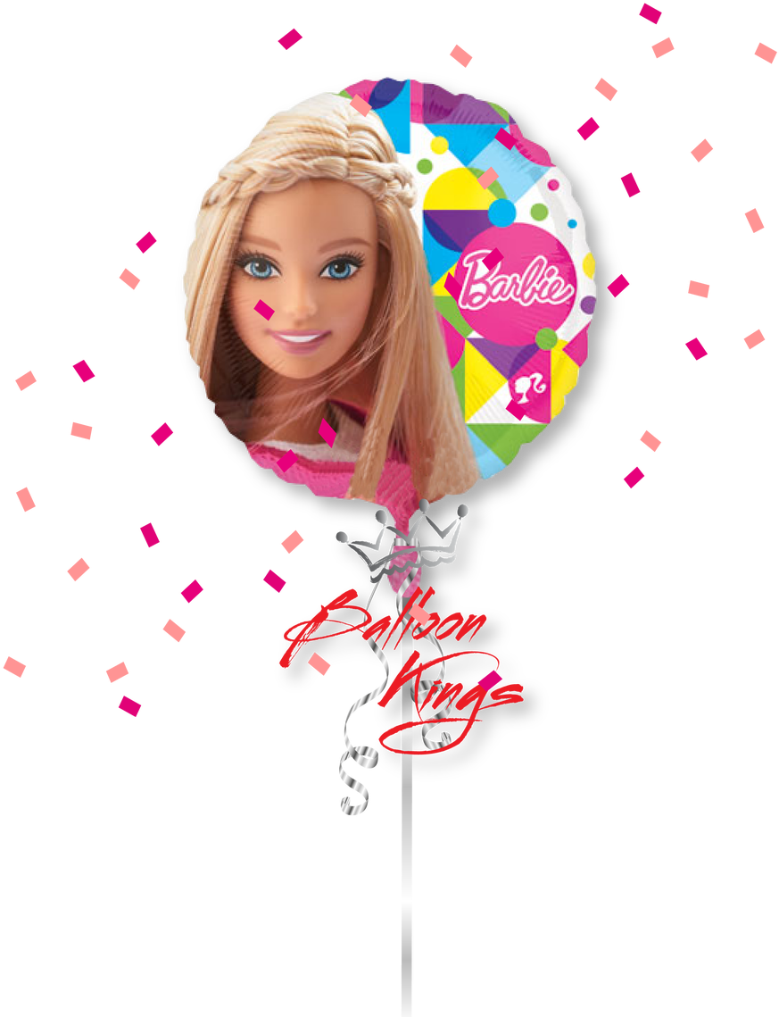Barbie Round - 18 Inch Barbie Sparkle Foil Balloon (1) (1071x1280), Png Download