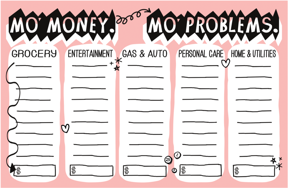 Mo Money Mo Problems Notepad (1000x1000), Png Download