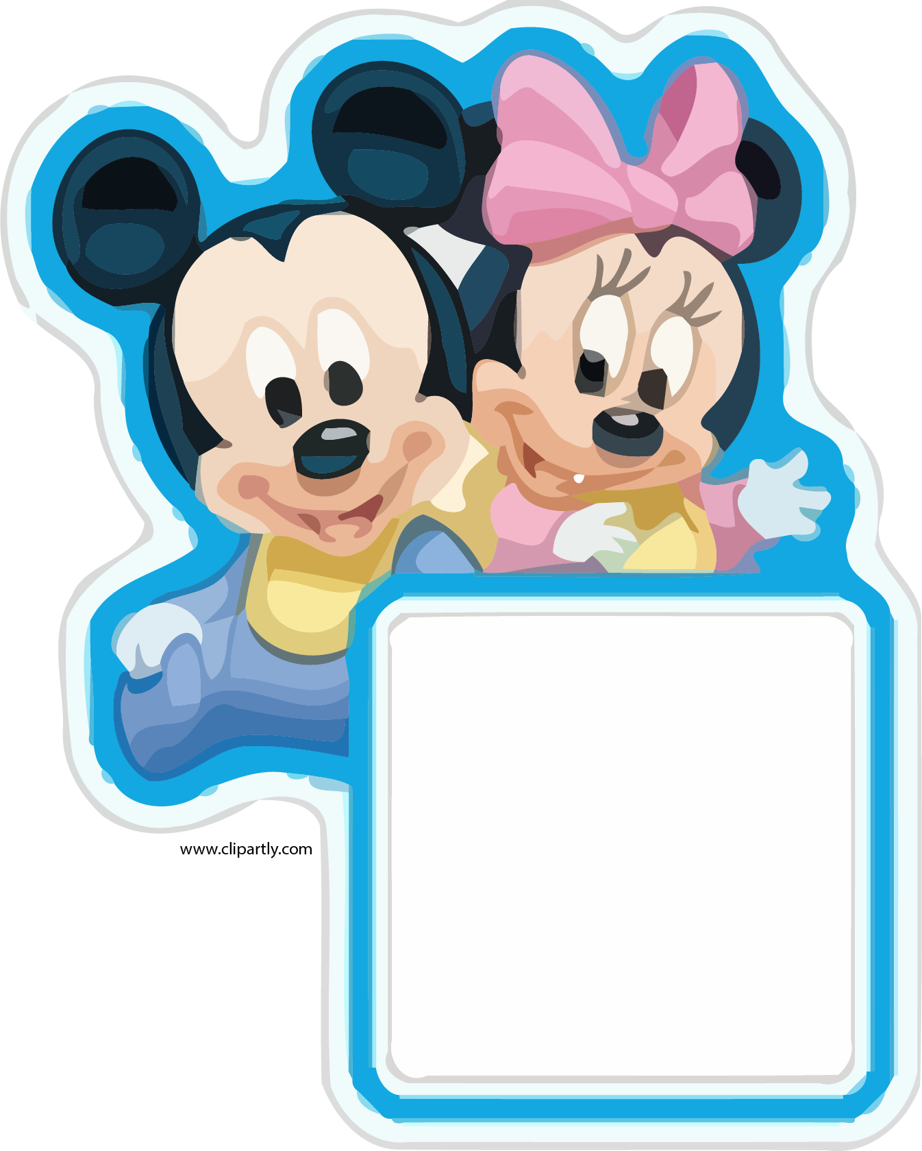 Mickey Minnie Picture - Mickey And Minnie With Borders (1346x1680), Png Download